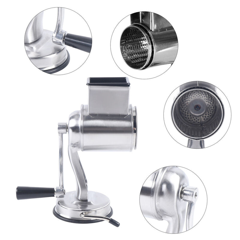 Multifunctional Stainless Steel Rotary Cheese Grater Hand Drum Slicer Crank Vegetable Chopper