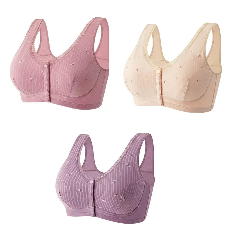 Design for Senior Front Closure Cotton Bra for Seniors