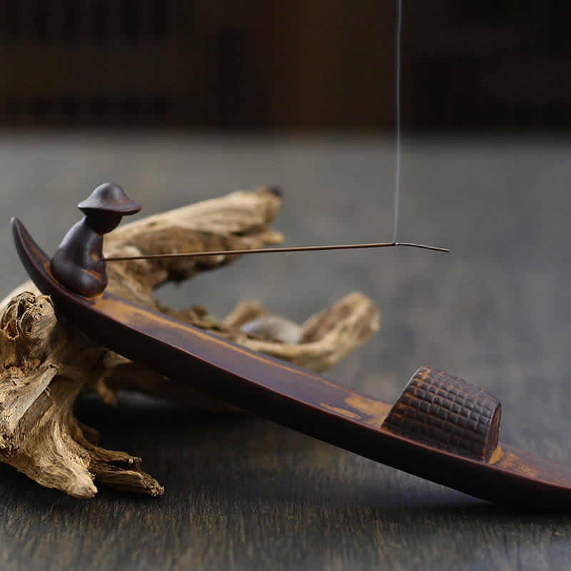 A Lonely Fisherman Ceramic Healing Incense Burner
