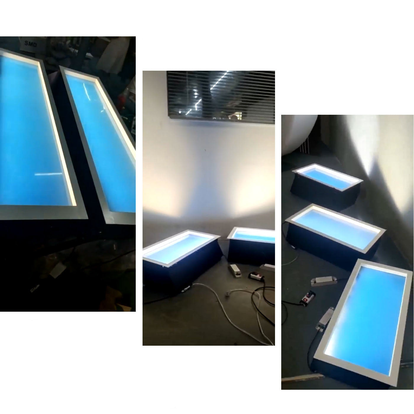 Moderne LED-Deckenleuchte aus Aluminium in Blau