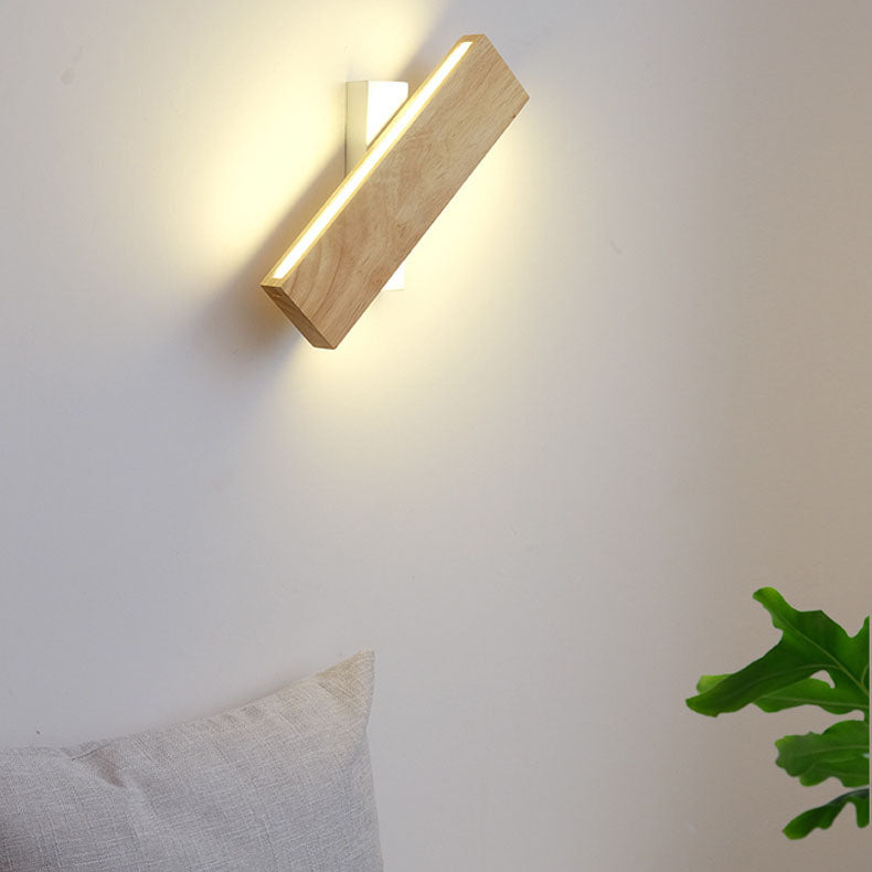 Japanische minimalistische drehbare Log LED Wandleuchte