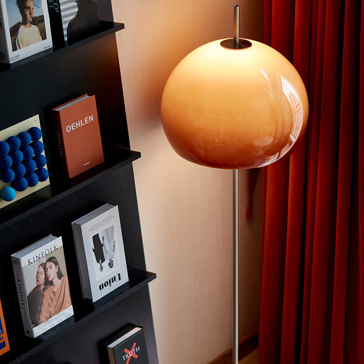 Modern Retro Mushroom Glass Light Standing Floor Lamp For Living Room