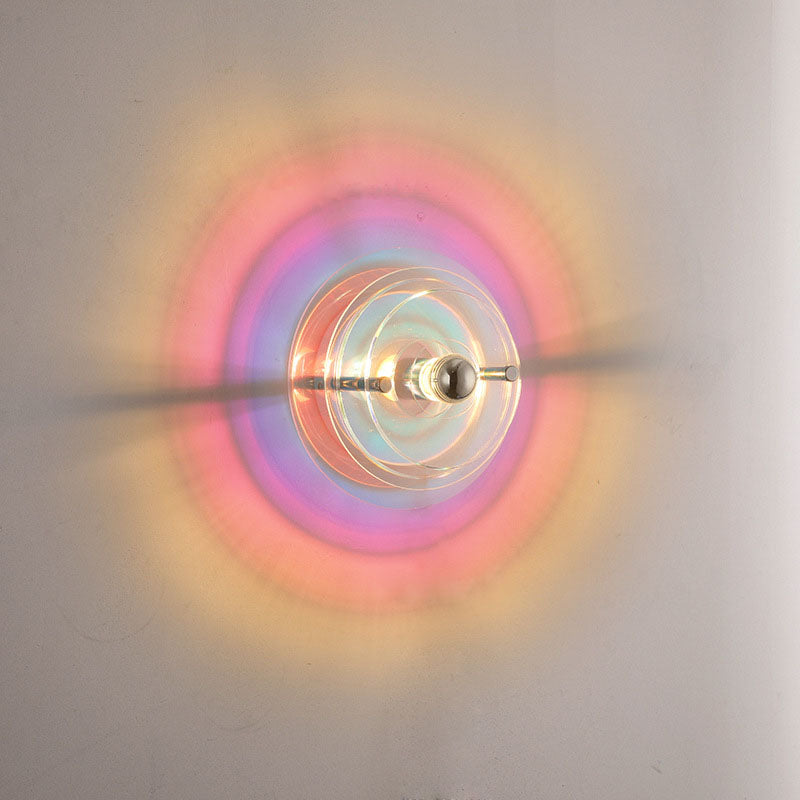 Moderne bunte Eisen Acryl fliegende Untertasse Schatten Licht Wandleuchte Lampe für Zimmer