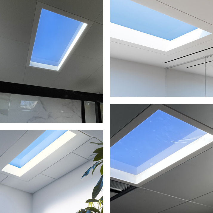 Moderne LED-Deckenleuchte aus Aluminium in Blau