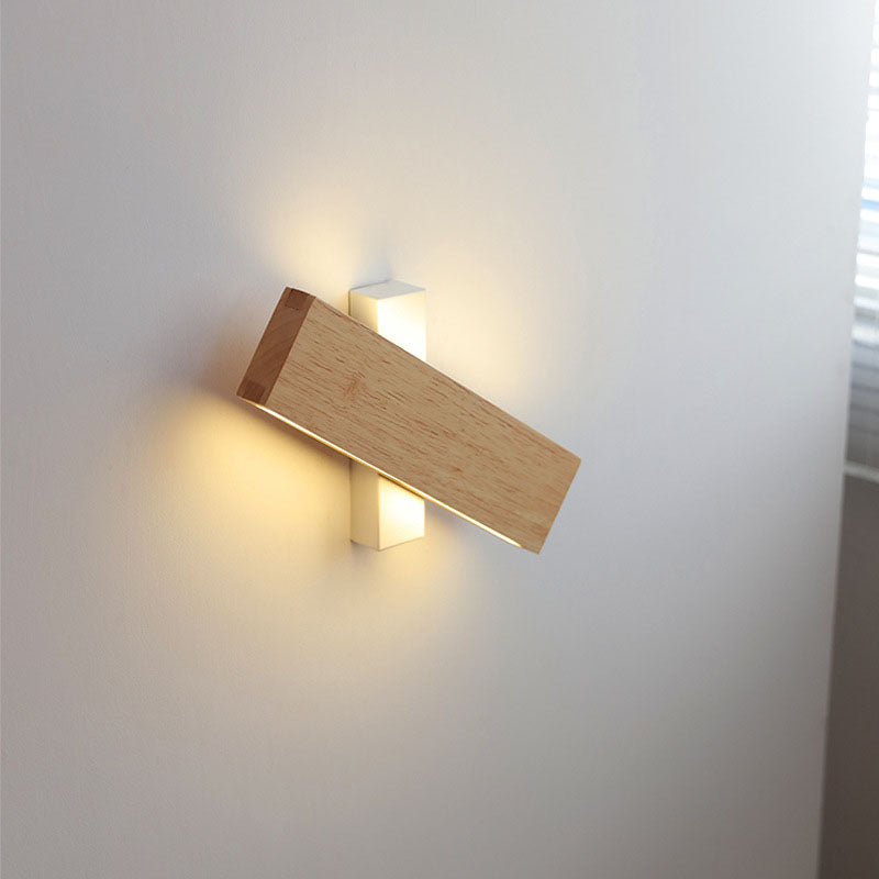 Japanische minimalistische drehbare Log LED Wandleuchte