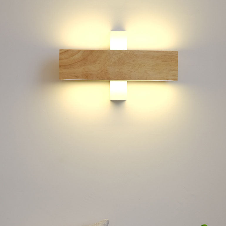 Japanische minimalistische drehbare Log LED Wandleuchte