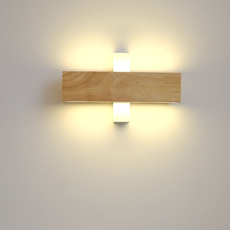 Japanische minimalistische drehbare Log LED Wandleuchte