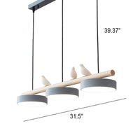 Skandinavische runde Harz Vogel Holz lineare Insel LED Kronleuchter Licht