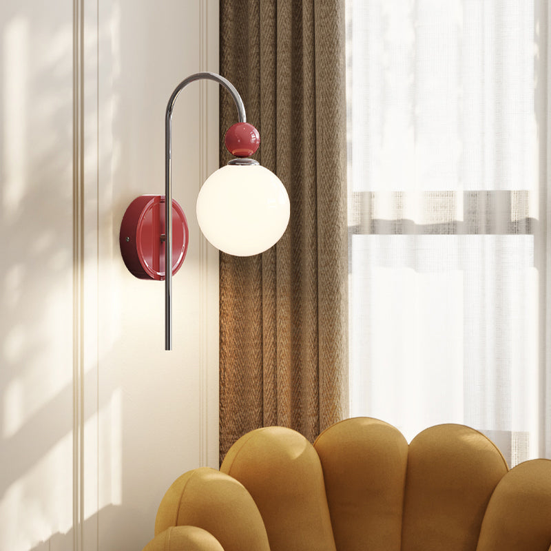 Moderne LED Wandleuchten Rot/Kaffee Metall/Glas Schlafzimmer
