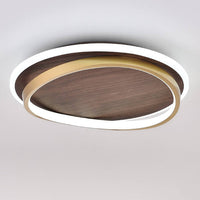 Nordic Minimalist Walnut LED Flush Mount Ceiling Light