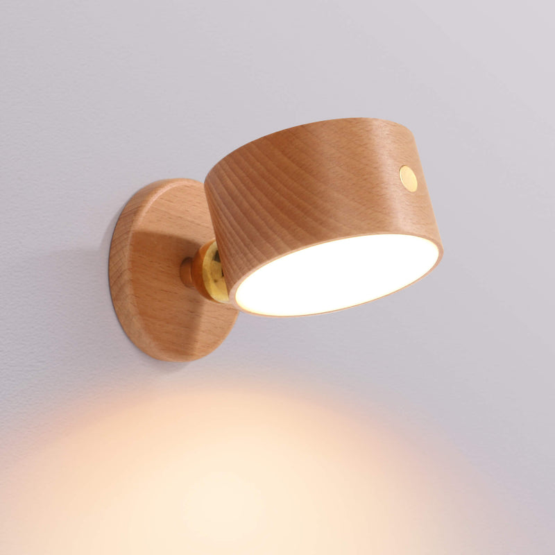 Minimalist Wooden USB Rechargeable Touch Magnetic LED Night Wall Sconce Lamp Light