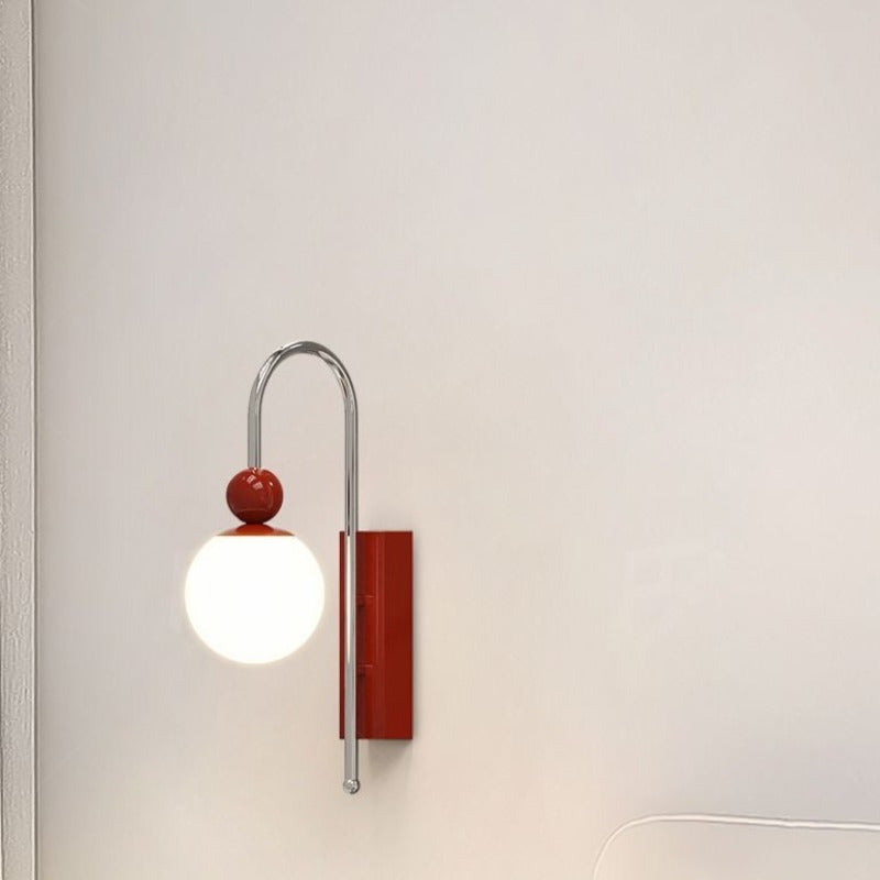 Moderne LED Wandleuchten Rot/Kaffee Metall/Glas Schlafzimmer