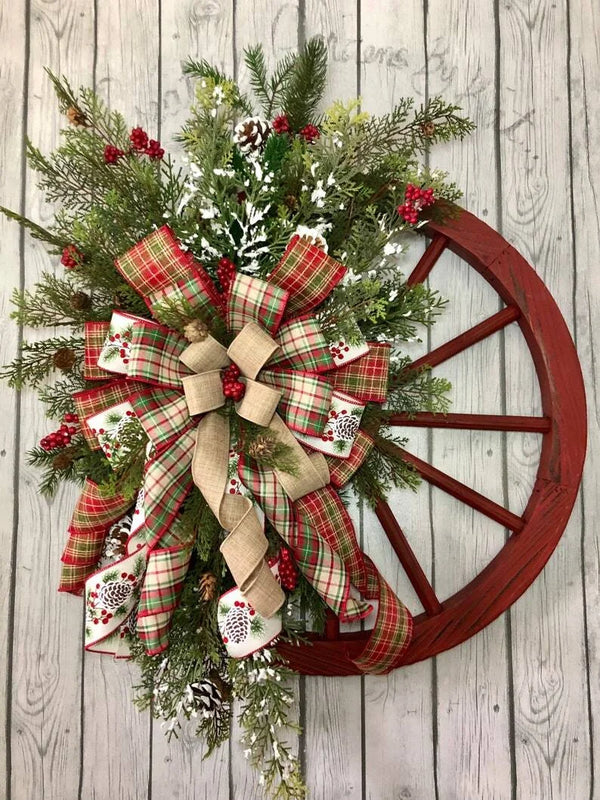 Winter Wreath-Farmhouse Wagon Wheel