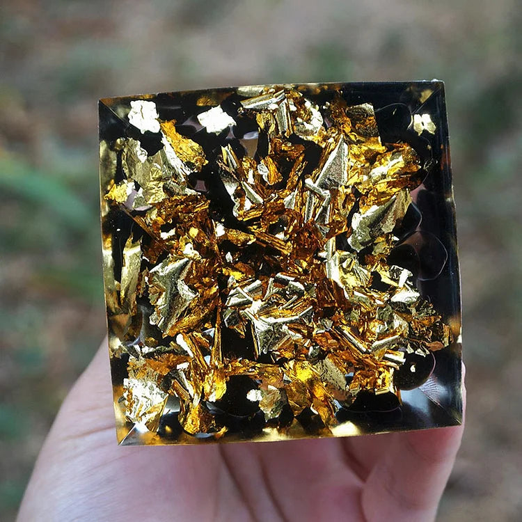 Olivenorma Tigerauge Kugel &amp; Obsidian Schutz Orgon Pyramide