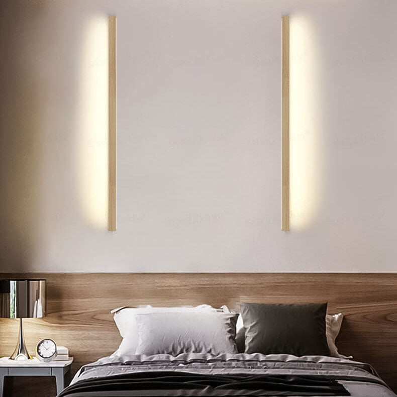 Japanese Minimalist Wood Strip LED Wall Sconce Lamp