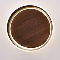 Nordic Minimalist Walnut LED Flush Mount Ceiling Light