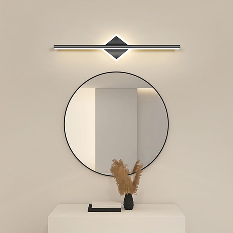 Minimalistische Wandleuchte mit Spiegelfront, Schwarz/Gold 