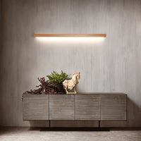 Wooden Linear Mirror Front Vanity Wall Lamp