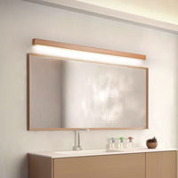 Wooden Linear Mirror Front Vanity Wall Lamp