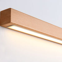 Wooden Linear Mirror Front Vanity Wall Lamp