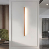 Wooden Linear Mirror Front Vanity Wall Lamp