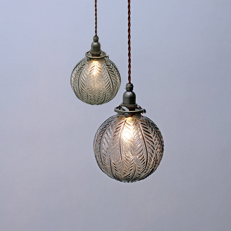 Lotus Texture Glass Globe Pendant Light