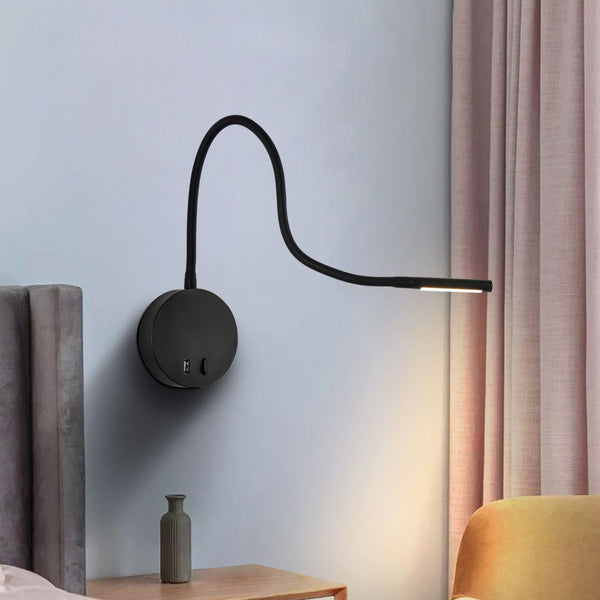 Minimalist USB Rechargeable Silicone Spotlight LED Reading Wall Sconce Lamp