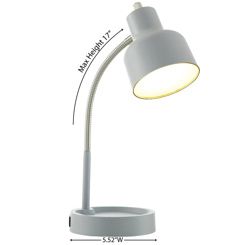 LED Desk Lamp with Catch-All Base & AC Outlet