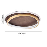 Nordic Minimalist Walnut LED Flush Mount Ceiling Light