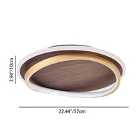 Nordic Minimalist Walnut LED Flush Mount Ceiling Light