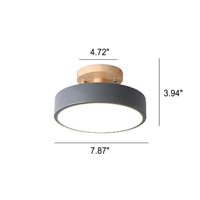 Nordic Circular LED Semi-Flush Mount Ceiling Light