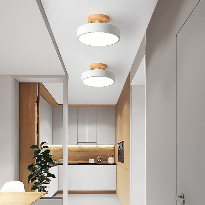 Scandinavian Round LED Semi-Flush Mount Ceiling Light