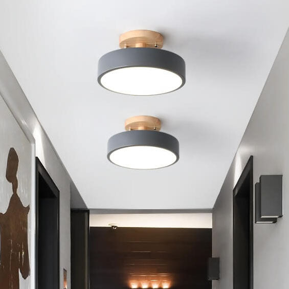 Scandinavian Round LED Semi-Flush Mount Ceiling Light