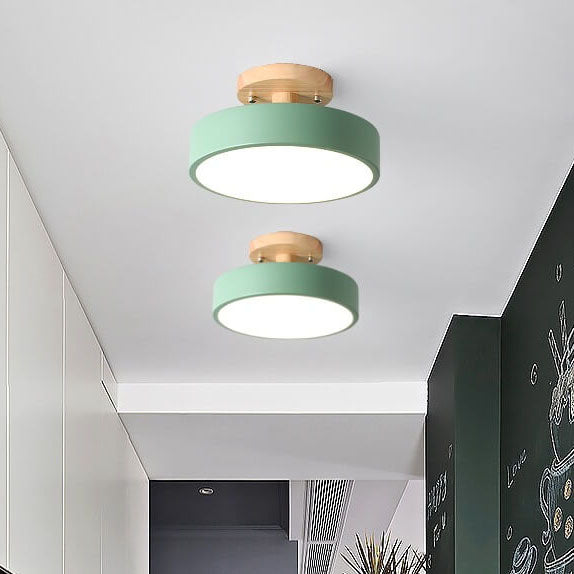 Nordic Circular LED Semi-Flush Mount Ceiling Light