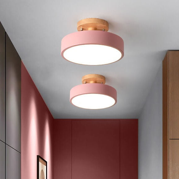 Scandinavian Round LED Semi-Flush Mount Ceiling Light