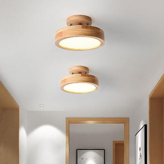 Scandinavian Round LED Semi-Flush Mount Ceiling Light