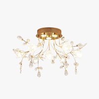 Art Deco Elegant Flower Flush Mount Ceiling Lights, Gold