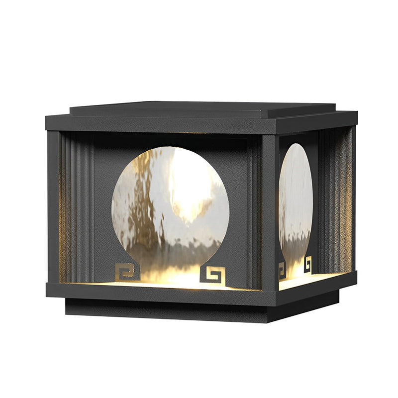 Square Circular Waterproof LED Black Solar Outdoor Fence Lamp