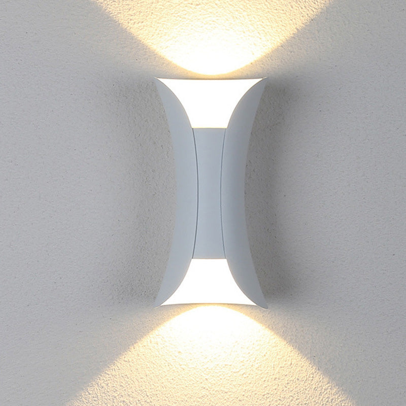 Moderne LED Außenwandleuchte Gold/Weiß Garten/Flur 