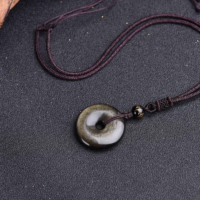 Tibetan Obsidian Protection Necklace