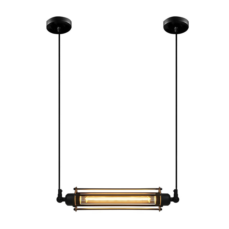 LED-Pendelleuchte im Retro-Stil aus schwarzem Eisen im Industriedesign