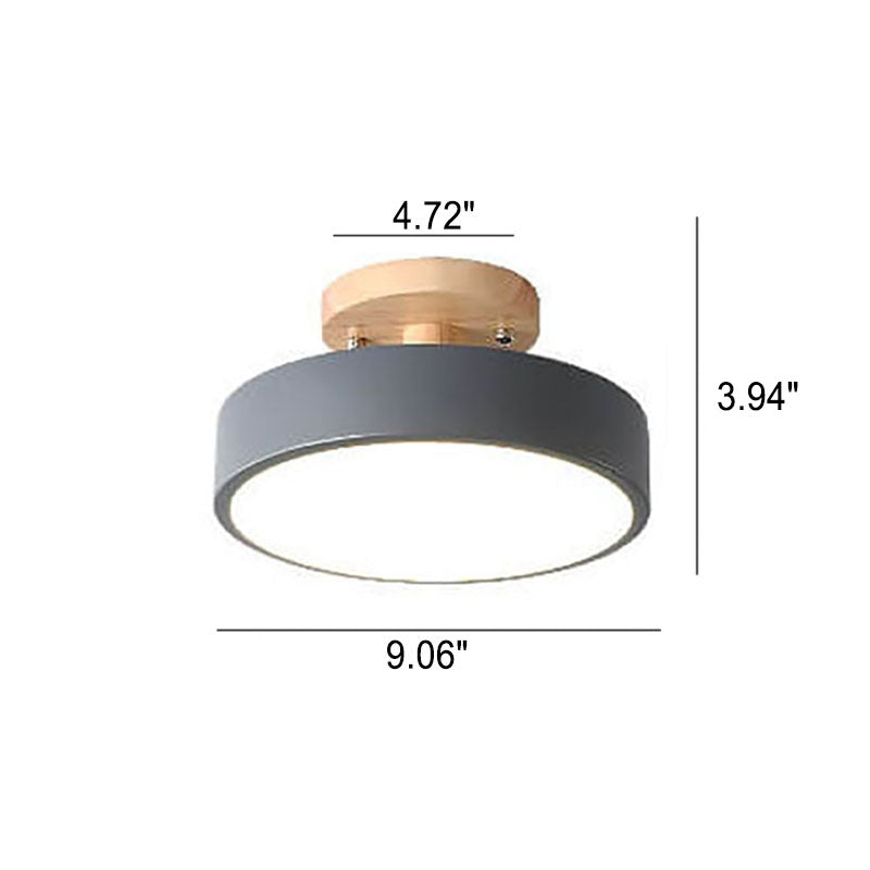 Scandinavian Round LED Semi-Flush Mount Ceiling Light