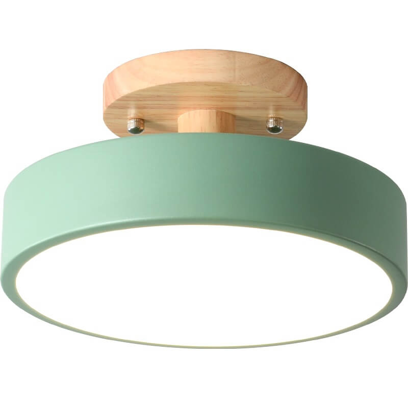 Scandinavian Round LED Semi-Flush Mount Ceiling Light