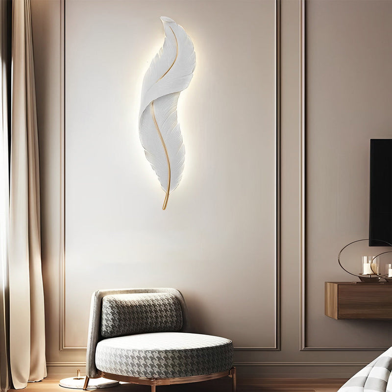 Feathers LED White Contemporary Wall Lamp Wall Sconce Lighting