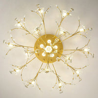 Art Deco Elegant Flower Flush Mount Ceiling Lights, Gold