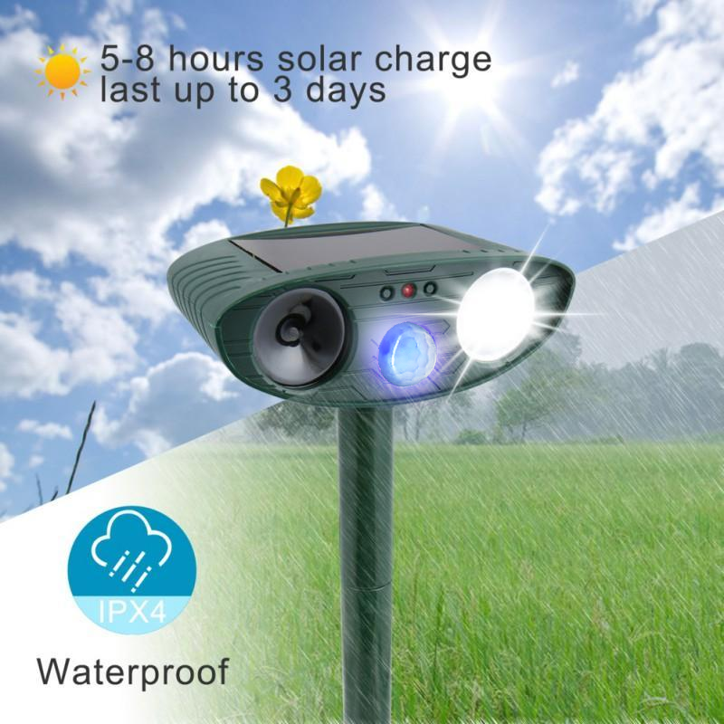 Cat Outdoor Ultrasonic Repeller | Solar Powered Ultrasonic Animal & Pest Repellant