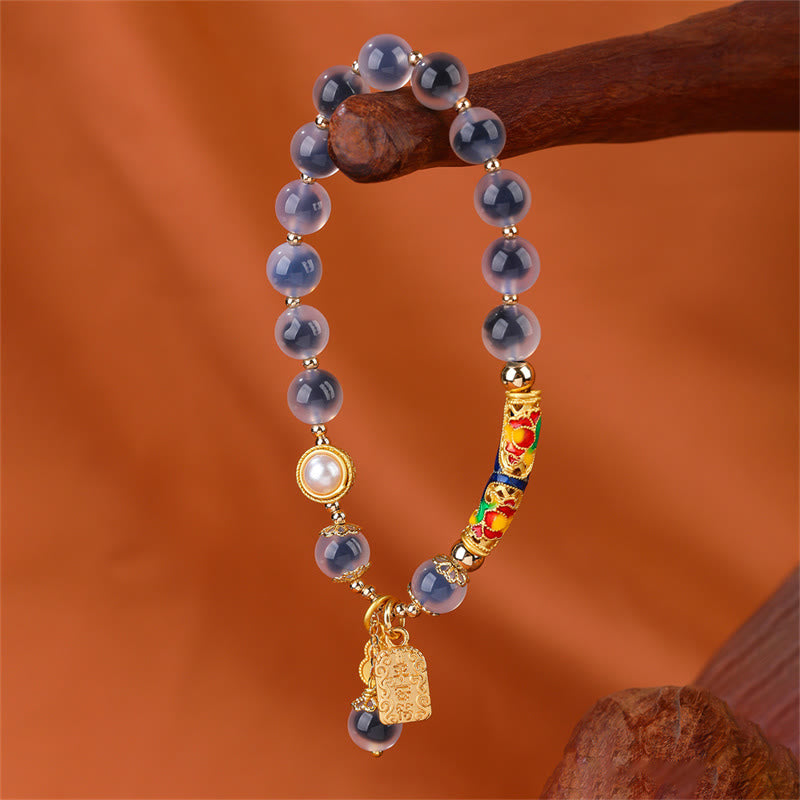 Blue Candy Agate Amulet Strength Bracelet