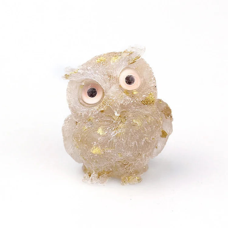 Natural Crystal Owl Gemstone Decoration