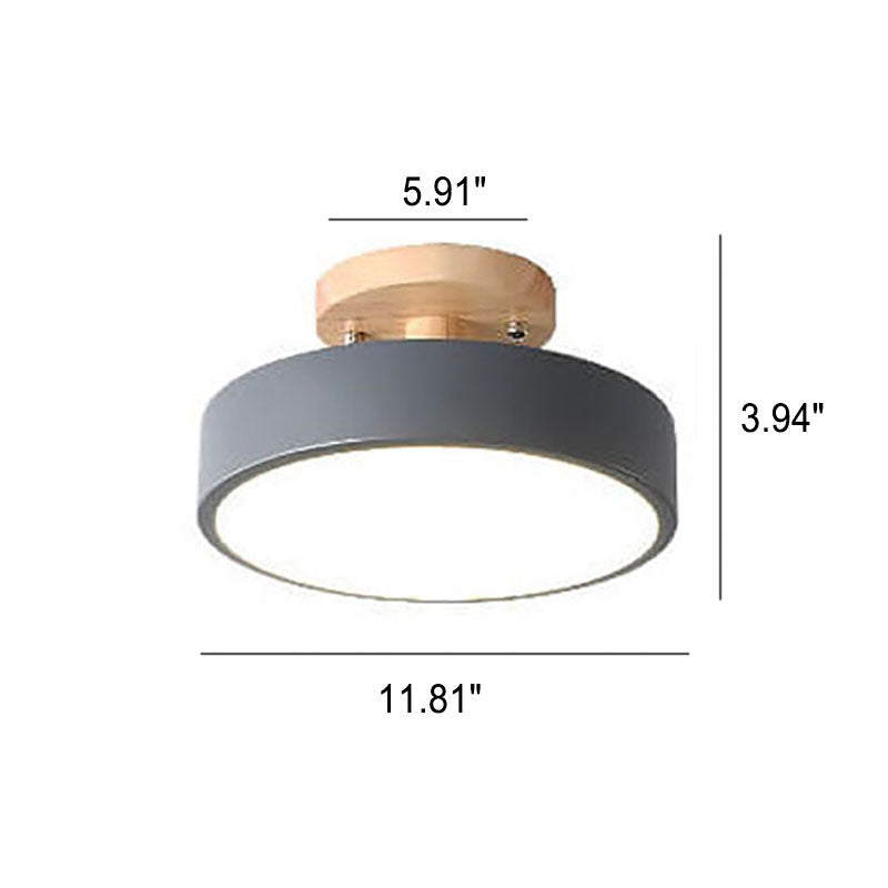 Scandinavian Round LED Semi-Flush Mount Ceiling Light