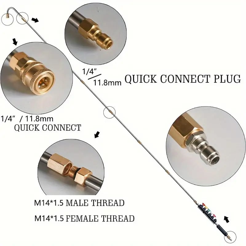 4000 PSI Telescoping High Pressure Washer Wand Set for Gutter and Roof Cleaning